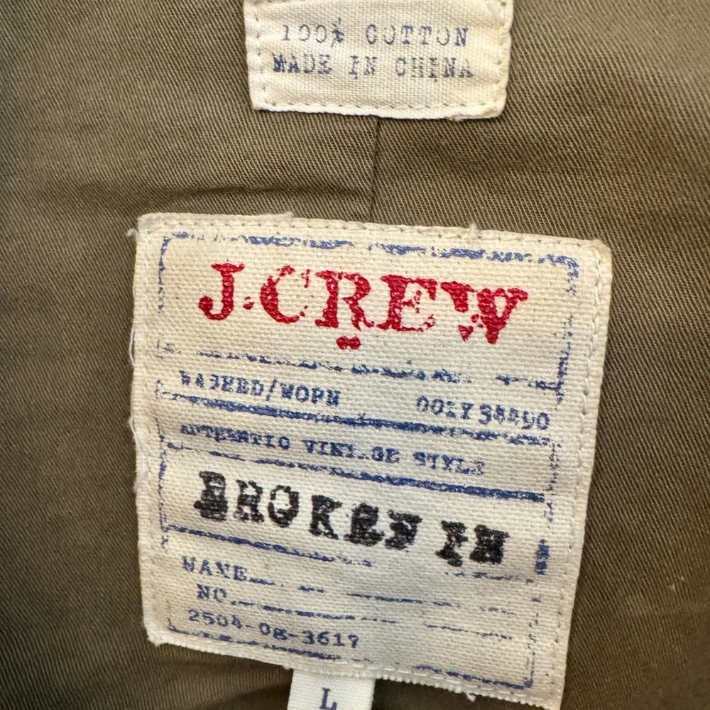 J. Crew Olive Green Field Jacket. Size Large. Excellent condition. - Picture 3 of 5